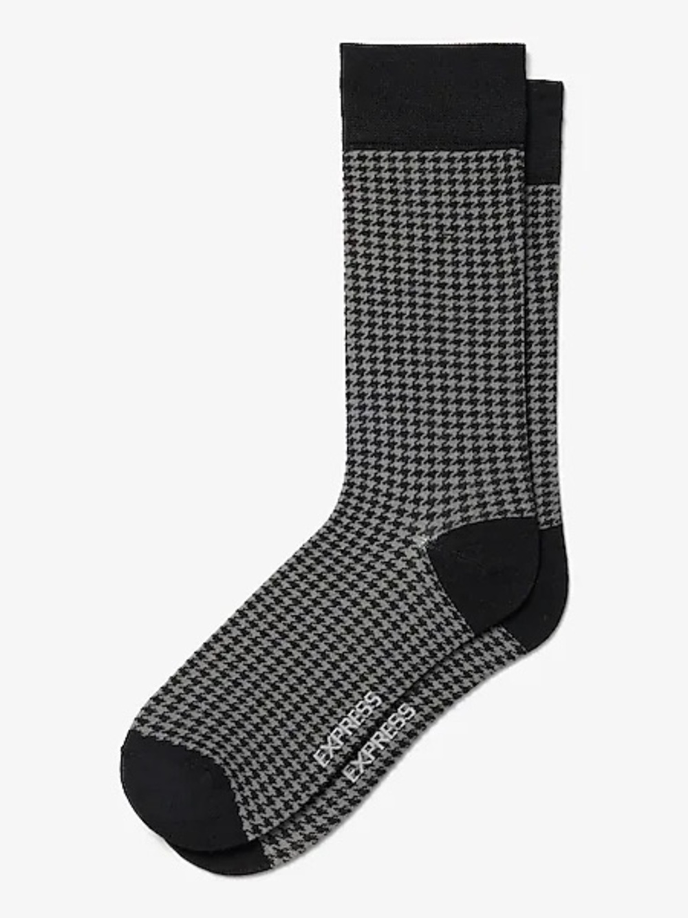 Express NWT Men's Black Houndstooth Dress Socks fits 8-13 shoe sizes